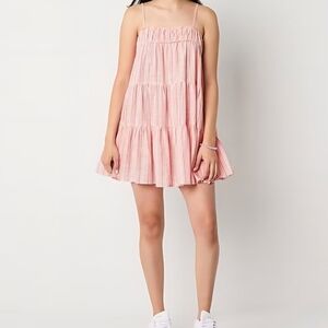 Arizona Jean Company Pink Striped Mini Dress